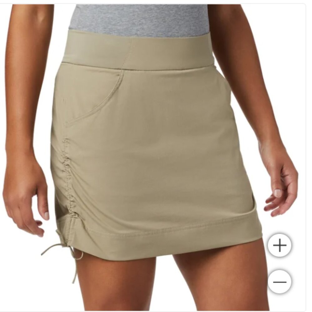 Columbia Womens Skort Tan Marina Bay Skirt Pockets Stretch UPF 50 Inner Shorts - Picture 4 of 5